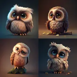 3D Art of Cute owl