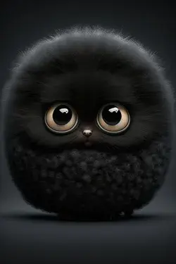 Super cute black fluff ball kitten 😍🦋