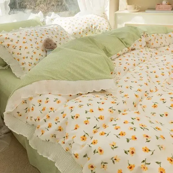 Green Ruffles Duvet Cover Set curated on LTK