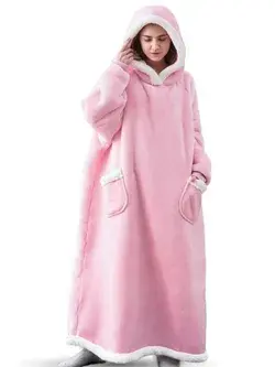 Women Plain Winter Simple Plus Size 1 * One-Piece Pullover Oversize Thicken H-Line Nightdress