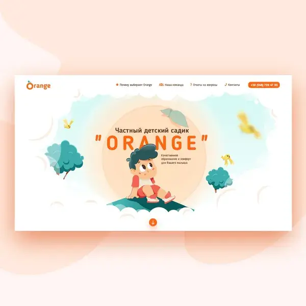 Orange. Website design, ui ux interface