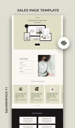 Sales Page Template Squarespace 7.1  Online Course Launch - Etsy