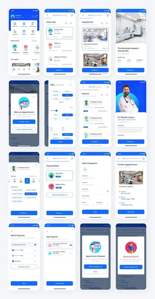 Medilab - Super Medical App UI Kit 120+ Screens , Available for Figma &amp; Sketch.