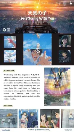 Website design anime