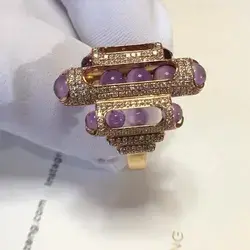 ZEEMOU ZENG Melody Cocktail in 18k rose gold set with pavé diamond,Amethyst