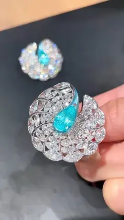 Paraiba Tourmaline and Diamond Earrings