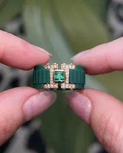 0.50ct Green Emerald Ring | 14k Solid Rose Gold | May Birthstone Ring | 18k Engagement Ring