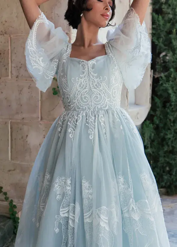 Carriage Dress - Light Blue / 1X