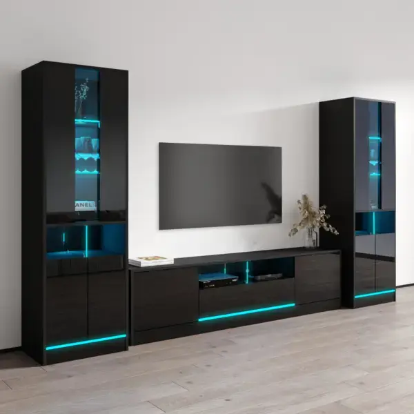 Disparo 02TV-BK-BK Entertainment Center - Black