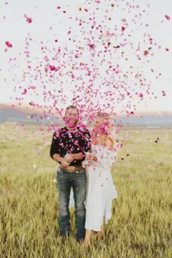 Pop A Heart Confetti Cannon For Gender Reveal Photoshoot