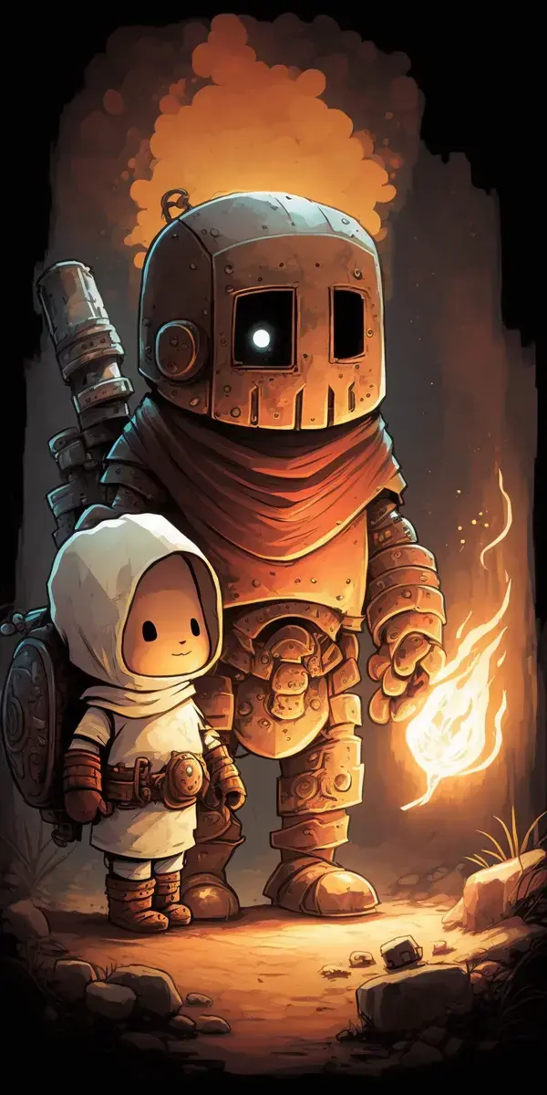 the tiny-knight and his friend the iron-golem is treversing a treacherous dreamland to reach the mol