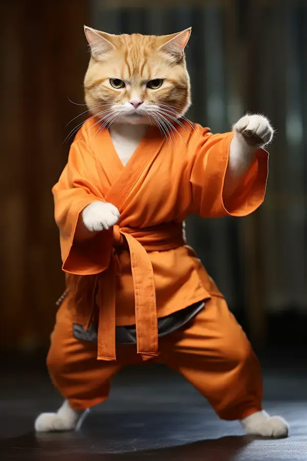 Orange Karate Cat!