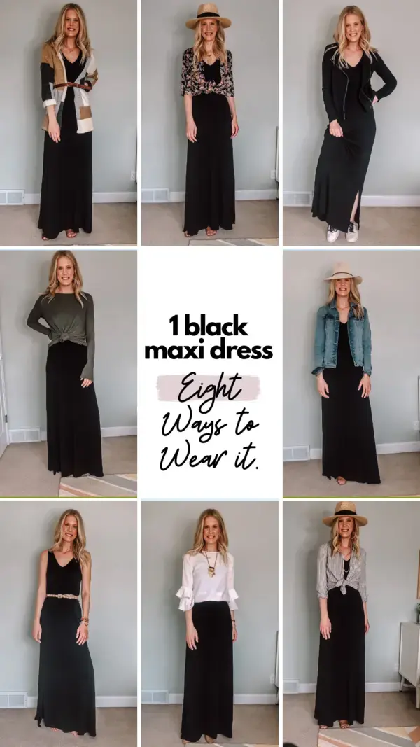 8 Ways To Wear a Tall Black Maxi Dress