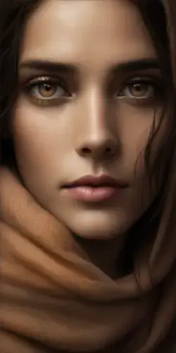 a photorealistic portrait of a stunningly beautiful woman without make-up