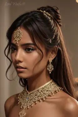 Enchanting Indian Beauty: A Close-Up Portrait in Dim Light