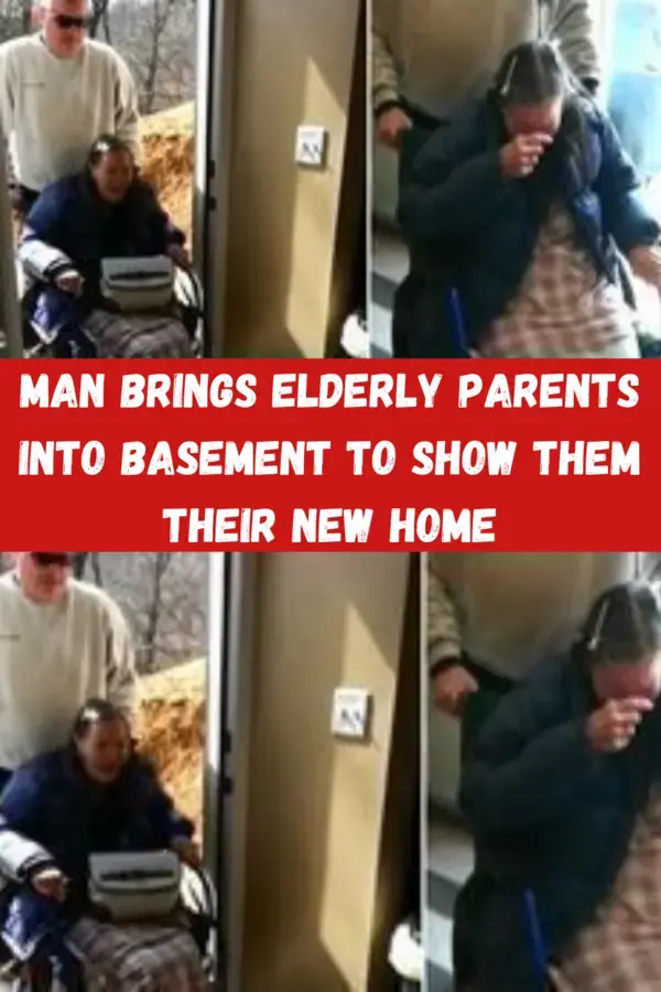 Man brings elderly parents into basement to show them their new home