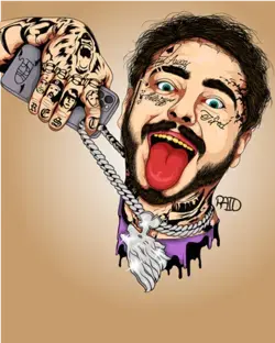 Post malone vector art