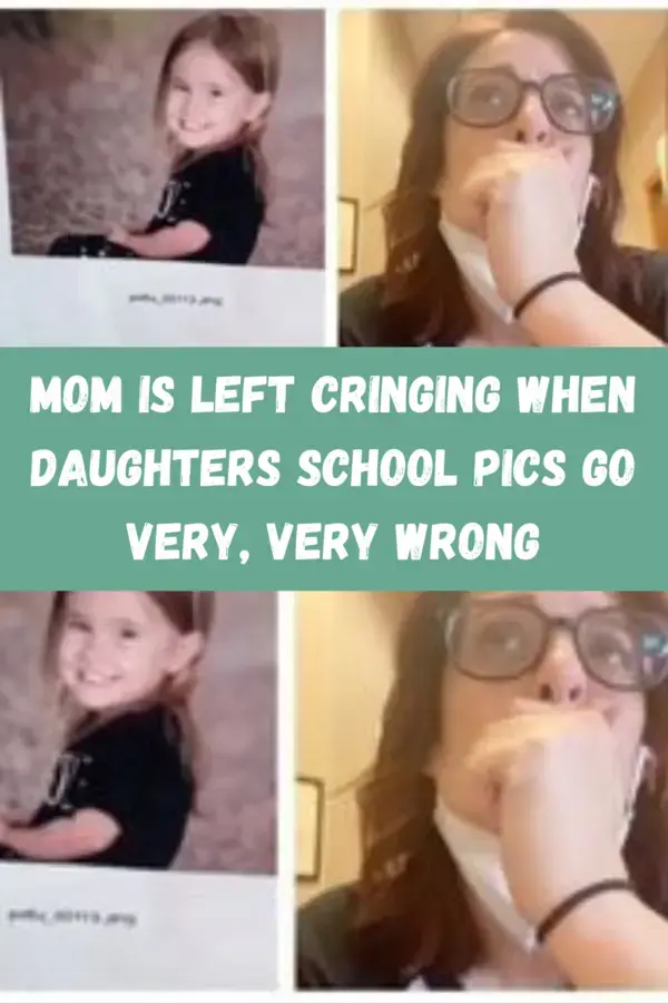 Mom is left cringing when daughters school pics go very, very wrong