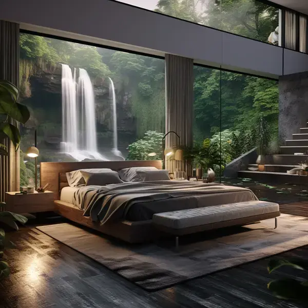 Amidst Nature's Cascade! Concept bedroom design