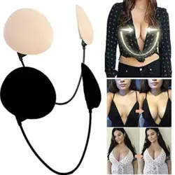 Frontless Bra Kit - Strapless Bra to Prevent Sagging Silicone Nipples Cover for Women Black & Beige (FREE SHIPPING)