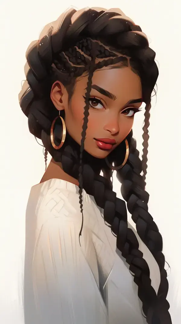 Gorgeous Braided Dark Skin GirlBoss