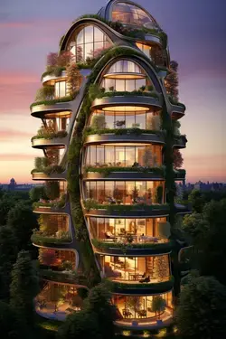 Ecology tower hotel of the future.