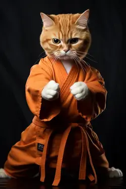 Cute Orange Karate Cat
