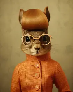 A squirrel with 1960s style