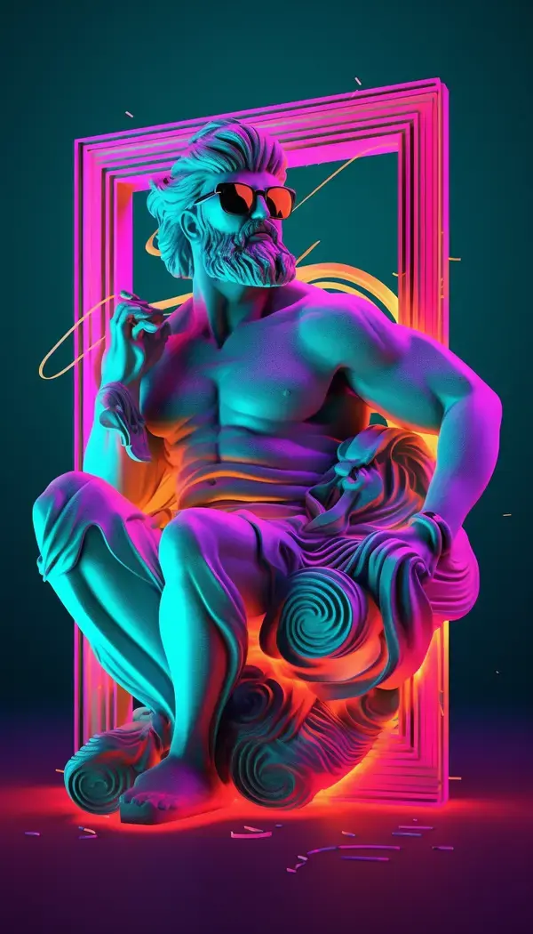 Greek Aesthetic Art - Album Cover Abstract Phone Wallpaper