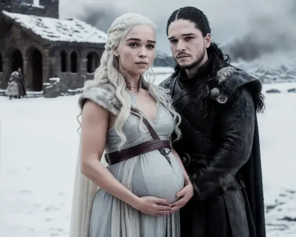 DAENERYS TARGARYEN PREGNANT AND JON SNOW (INTELIGÊNCIA ARTIFICIAL)