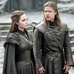ANGELINA JOLIE AND BRAD PITT IN GAME OF THRONES STYLE (INTELIGÊNCIA ARTIFICIAL)