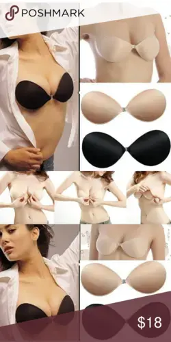 2  Silicone Gel Invisible Bras Self-adhesive