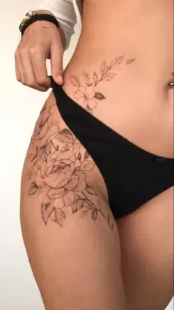 100+ Sexy Hip tattoos for women | Tiger hip tattoo