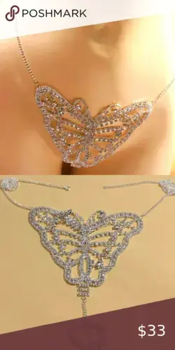 Sexy Rhinestone Butterfly Panties