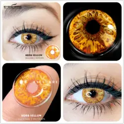 Cosplay Color Contact Lenses for Eyes AYY Series Halloween Beauty Makeup Contacts Lenses Eye Cosmetic Color Lens Eyes - HD38-YELLOW / Russian Federation