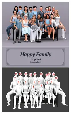HAPPY FAMILY POSE BY {GOLDORADOVE} (Sims 4)