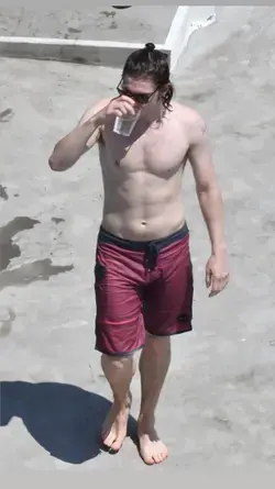 Evan Peters on vacation in Amalfi (2019)