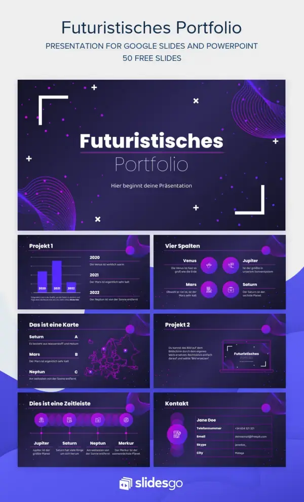 Futuristisches Portfolio