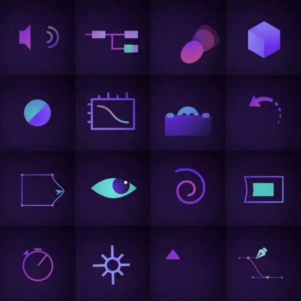 Iconos animados de After Effects