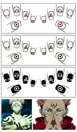 Sukuna Nail Art Jujutsu Kaisen