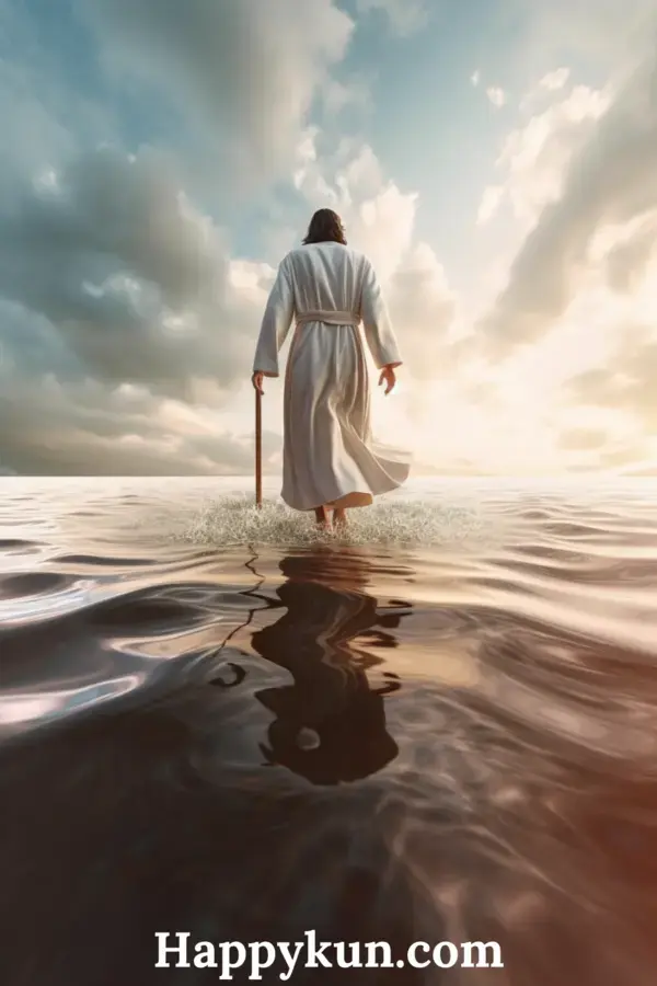 White Jesus Walks On The Top Of Water