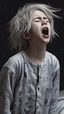 Cute boy waking up | boy yawning | young boy | digital art | digital drawing | blond hair