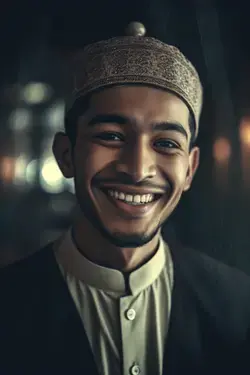 Muslim man smiling AI image