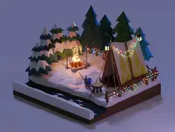 Winter Camping Low Poly/ Зимний кэмпинг лоу поли