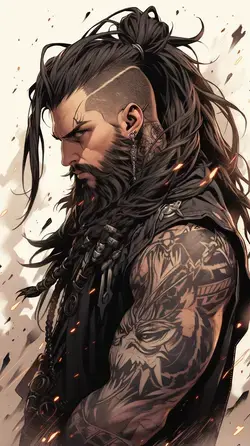 a man with long hair and a beard