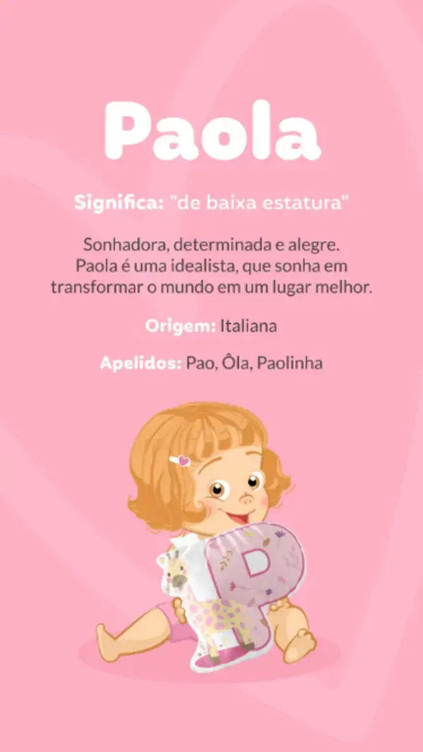 Significado do nome de bebê - Paola | Nome de menina