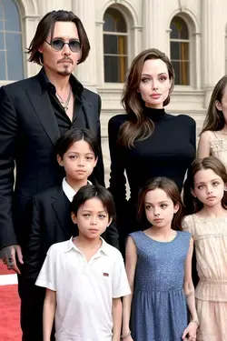 ANGELINA JOLIE, JOHNNY DEPP AND THEIR KIDS (INTELIGÊNCIA ARTIFICIAL)