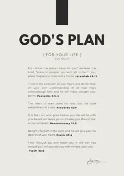 God's Plan for your Life | Promises of God poster | Bible verse prints | Christian Modern posters | Christian art prints | Scripture posters - A5 / Black