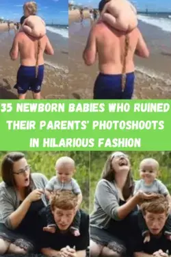 35 Newborn Babies Who Ruined Their Parents' Photoshoots In Hilarious Fashion