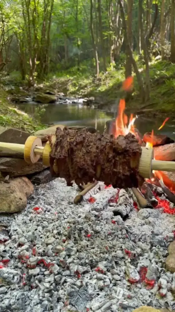 Handmade Kebab in Nature 🥩